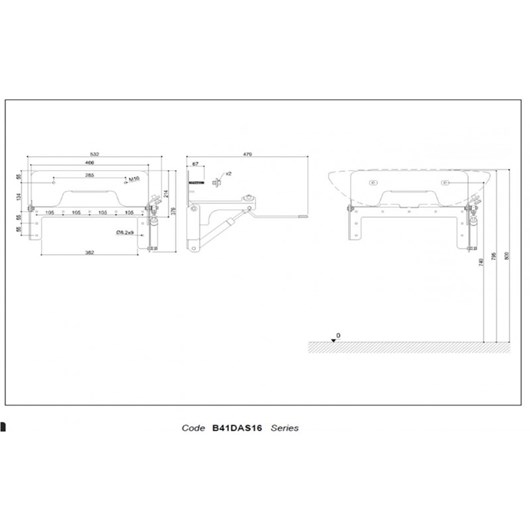 Ponte Giulio 130 Series B41-DAS-16 Πνευματικό Σύστημα Στήριξης Νιπτήρας με Λεβίε Ανάκλισης