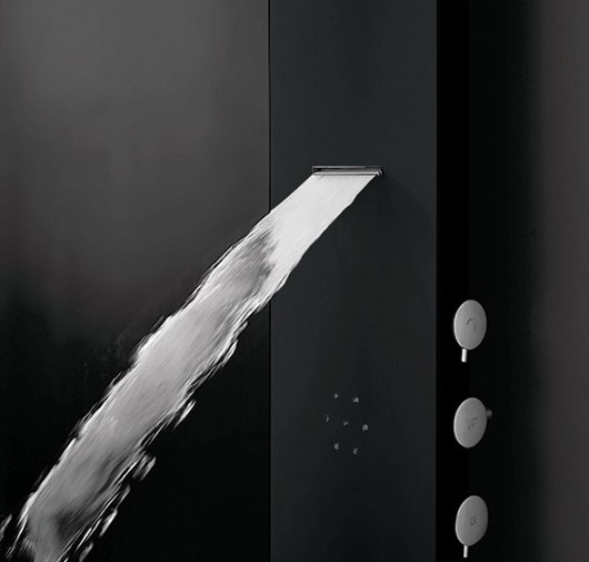 Icos Shower Astrea Black Matt Θερμομικτική Στήλη Ντους-Υδρομασάζ 4 εξόδων