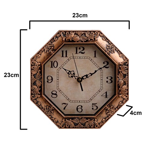 Inart Ρολόι Τοίχου Πλαστικό Αντικέ 23x23cm