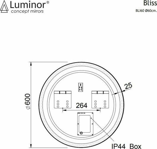 Luminor BLISS 60 Φωτιζόμενος Καθρέπτης Ø60 Εκ.