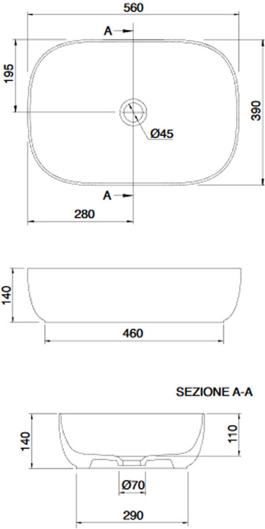 Scarabeo Glam 1804 Musk 56×39 – Επιτραπέζιος Νιπτήρας